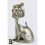 Nickel Plated 1920s Cat Accessory Mascot