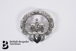 Silver Crowned Heart Brooch