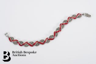 Red Enamel Line Bracelet