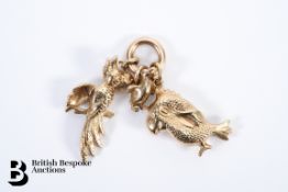 9ct Gold Parrot and Duck Pendants