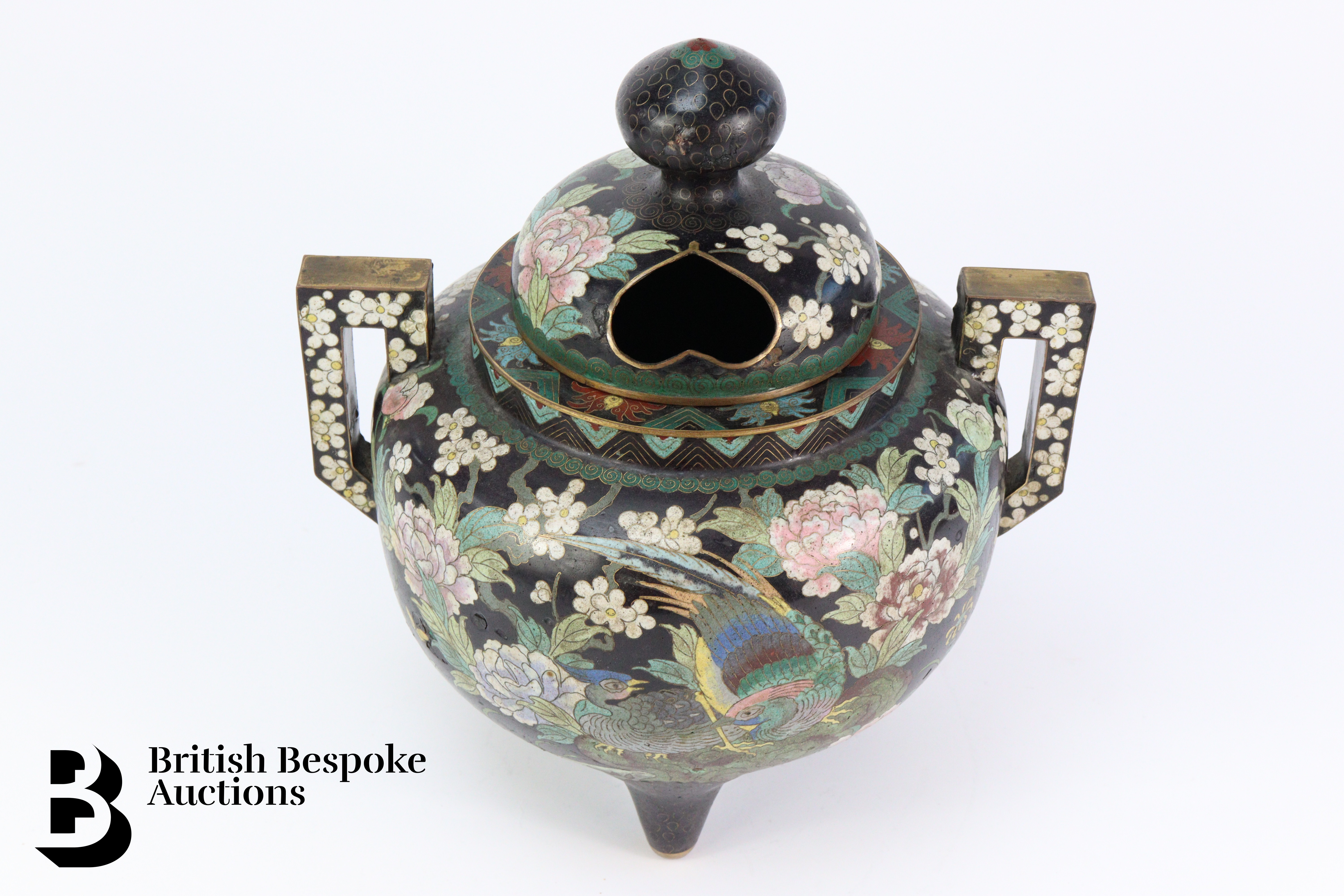 Cloisonne Koro and Cover - Image 3 of 8