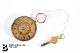 18ct Gold Continental Open Face Pocket Watch