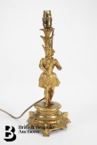 19th Century Gilt Metal Lamp Stand