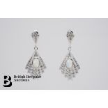 Pair of Silver Fan Shaped Earrings