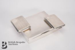 Silver Cigarette Box and Match Cases