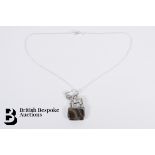 Silver and Agate Pendant Necklace