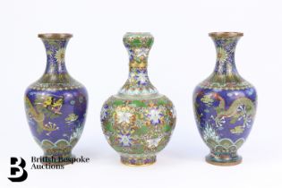 Three Cloisonne Vases