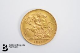 1915 Gold Half Sovereign