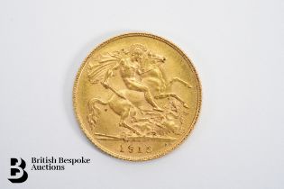 1915 Gold Half Sovereign