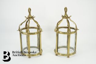 Pair of Brass Ceiling Lights