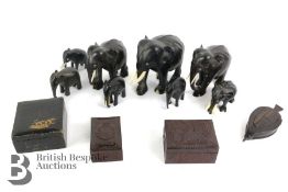 Eight Ebony Elephants