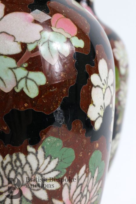 Pair of Chinese Cloisonne Vases - Image 6 of 8