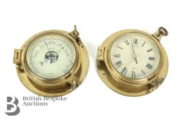 Nauticalia Brass Ships Clock and Barometer