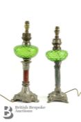Two Victorian Converted Oil Lamps