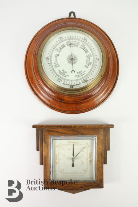 Art Deco Oak-Cased Barometer