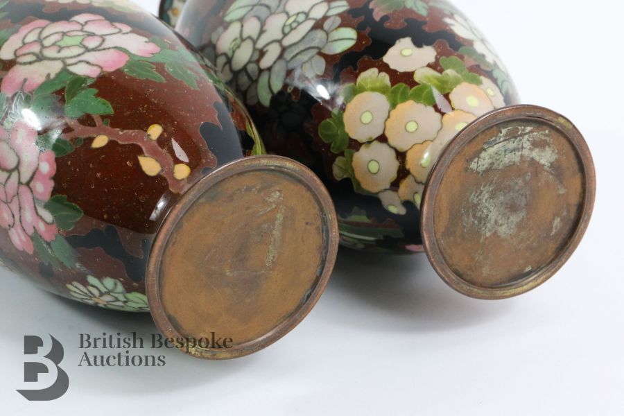Pair of Chinese Cloisonne Vases - Image 8 of 8