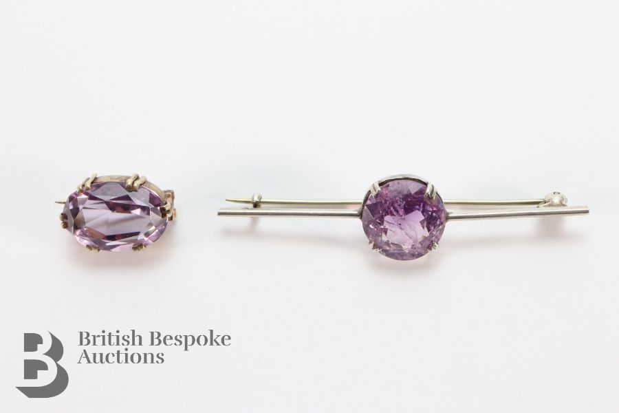 Two Amethyst Brooches - Image 3 of 3