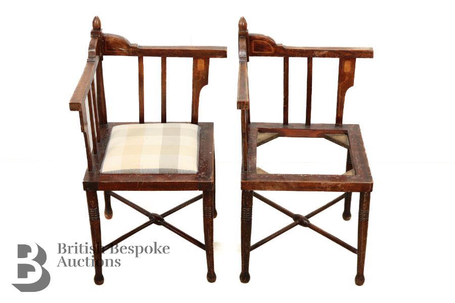 Pair of X-frame Corner Chairs - Image 2 of 4