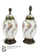 Pair of French Porcelain Lamp Bases