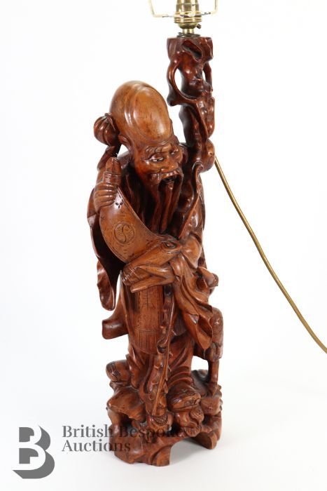 Chinese Root Carving Lamp Base