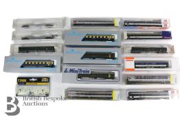 Collection of Boxed Model N Gauge Swiss Railway Carriages and Wagons