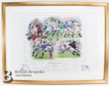 Two Limited Edition Signed England Rugby Prints