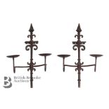 Pair of Wrought Metal Candle Sconces