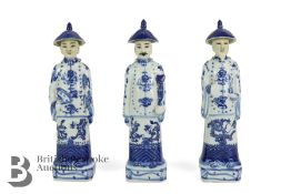 Chinese Blue and White Sanxing Deity