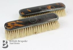 Pair of Tortoiseshell and Silver Clothes Brushes