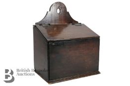 19th Century Oak Wall Mounted Candle Box