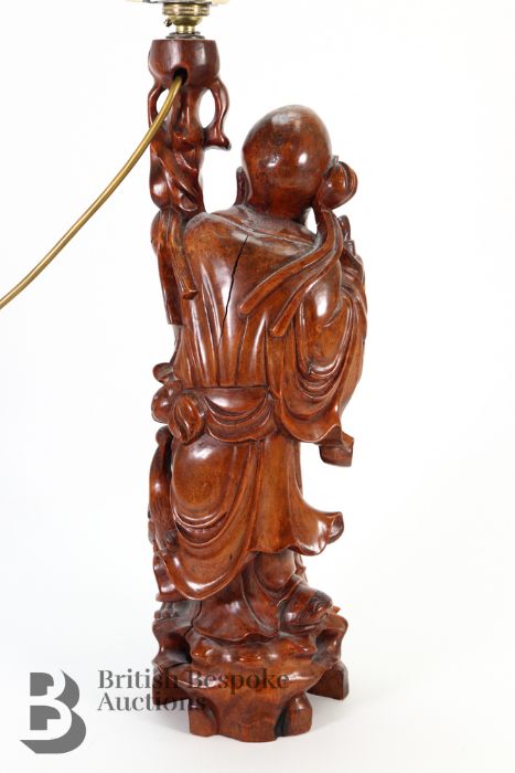 Chinese Root Carving Lamp Base - Image 5 of 5
