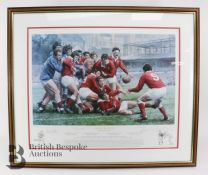 Limited Edition Print Signed by The Lions Rugby Team 1974 and 1976