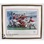 Limited Edition Print Signed by The Lions Rugby Team 1974 and 1976