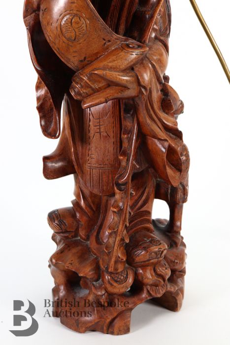 Chinese Root Carving Lamp Base - Image 4 of 5