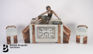 Art Deco Mantel Clock and Garniture