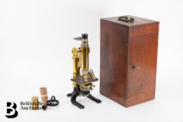 C. Reichert Wien Brass Microscope