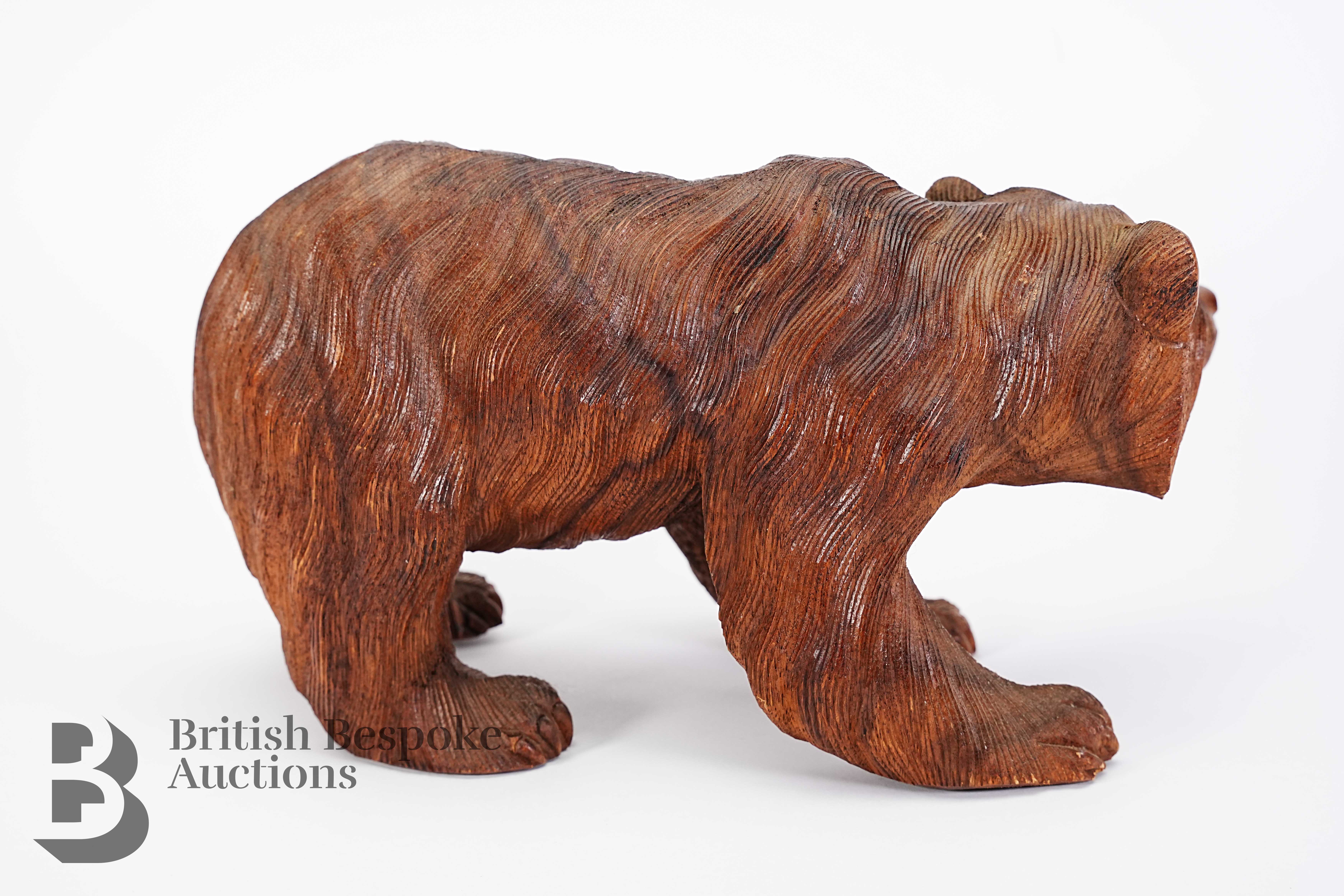 Large Wood Carved Bear - Image 2 of 2