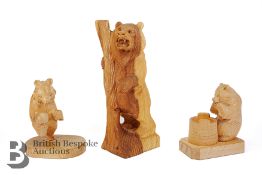 Three Russian Bear Carvings