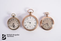 Three Gold Plated Pocket Watches