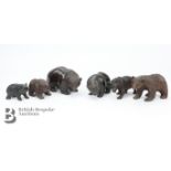 Collection of Six Carved Bears