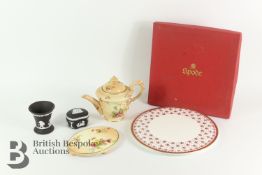 Royal Worcester Blushware Teapot and Stand