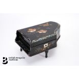 Japanese Black Lacquer and Mother of Pearl Piano Jewellery Music Box