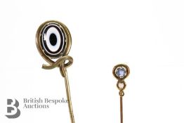 14ct Sapphire and Seed Pearl Tie Pin