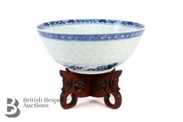 Early 20th Century Blue and White Bowl
