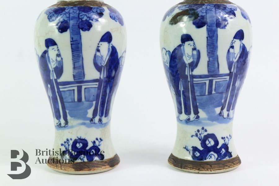 Blue and White Chinese Vases - Image 3 of 9