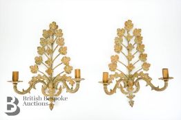 Pair of Wrought Metal Wall Lights