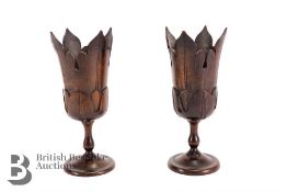 Pair of Treen Goblets