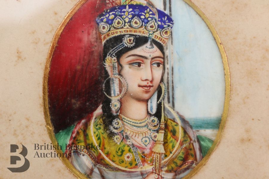 Three Indian Portrait Miniatures - Ranee of Banda, Begum of Bhopal and Begum Sumroo - Image 10 of 19