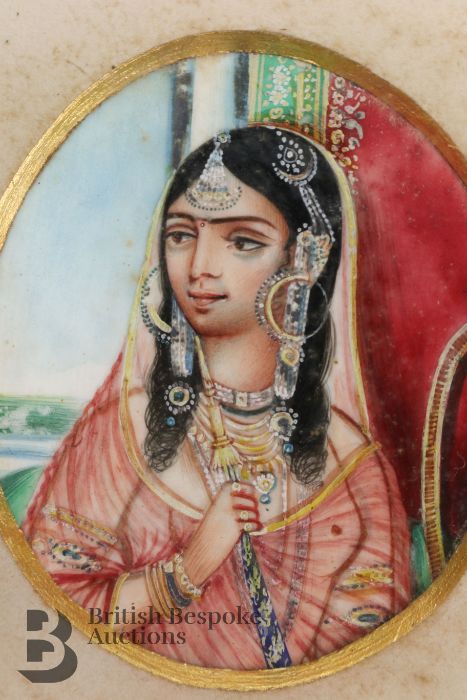 Three Indian Portrait Miniatures - Ranee of Banda, Begum of Bhopal and Begum Sumroo - Image 3 of 19