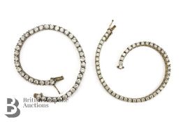 Two Silver CZ's Tennis Bracelets